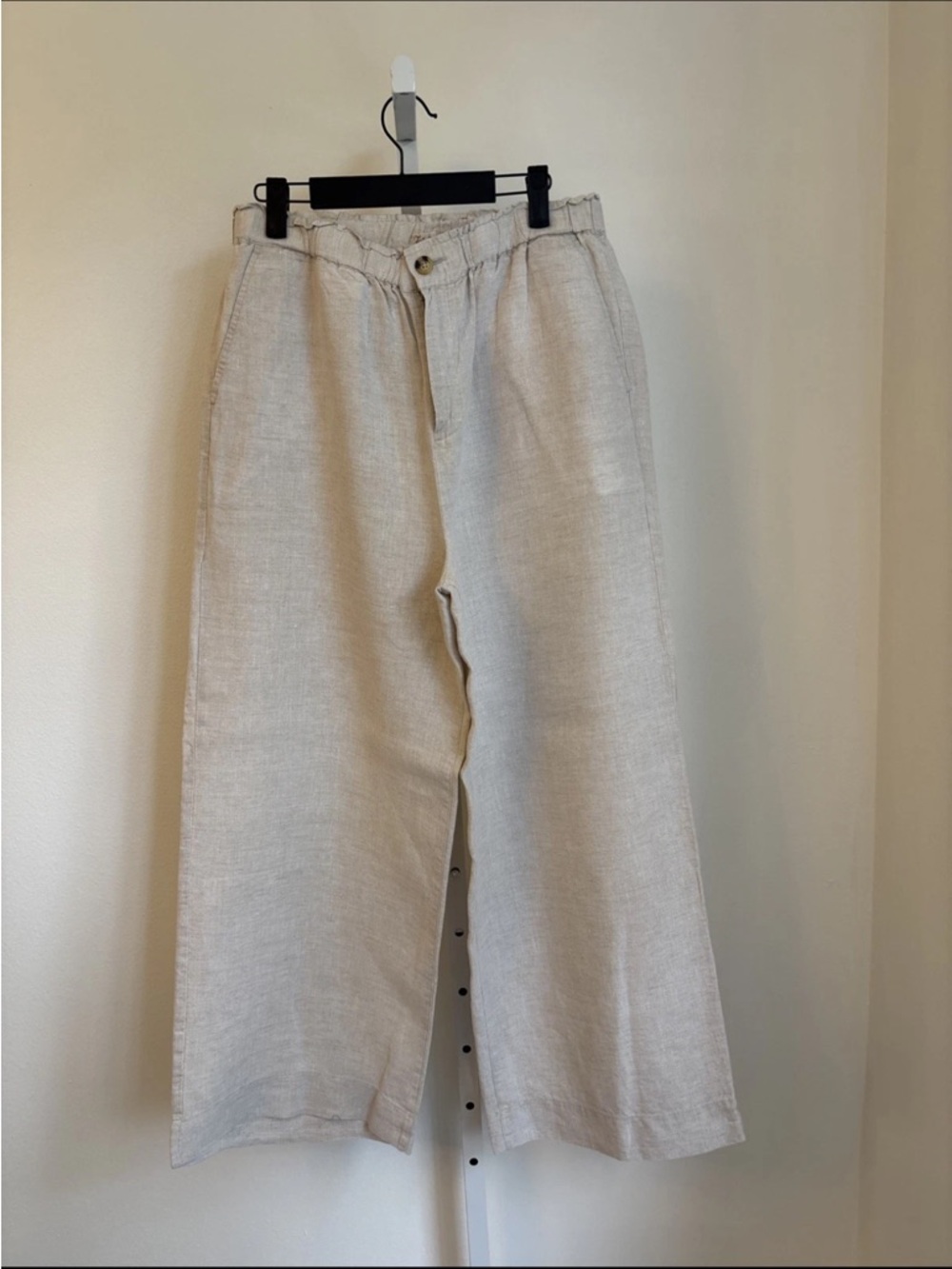 Fatherty Women’s Linen Pants Size Large Elastic Waist, NEW WITHOUT TAGS